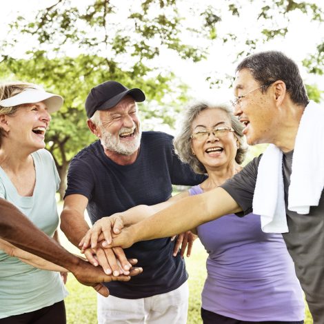 Joy Diverse Casual Elderly Retired Pensioner Active Concept